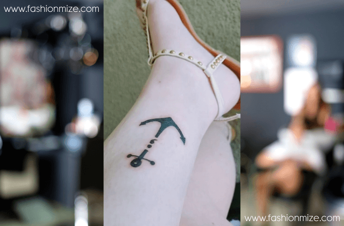  Anchor and Semicolon Tattoo