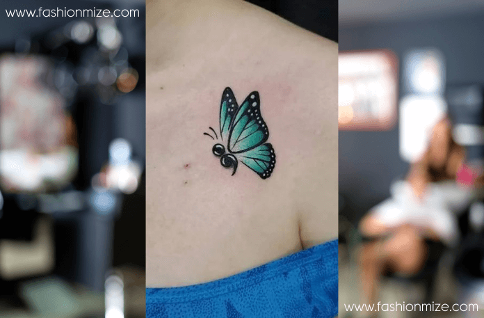 Butterfly Semicolon Tattoo