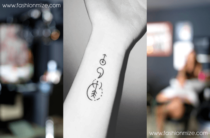 Geometric Semicolon Tattoo