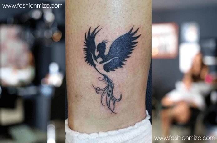 Phoenix and Semicolon Tattoo