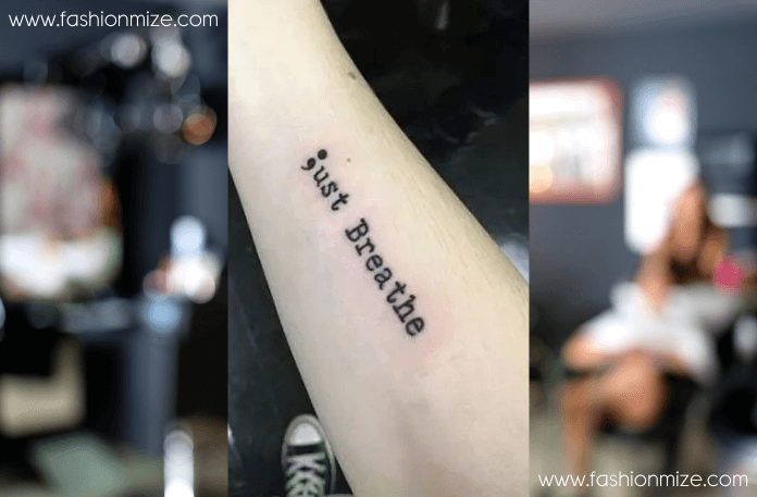 Quote and Semicolon Tattoo