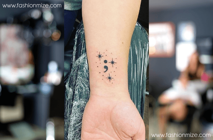 Stars and Semicolon Tattoo