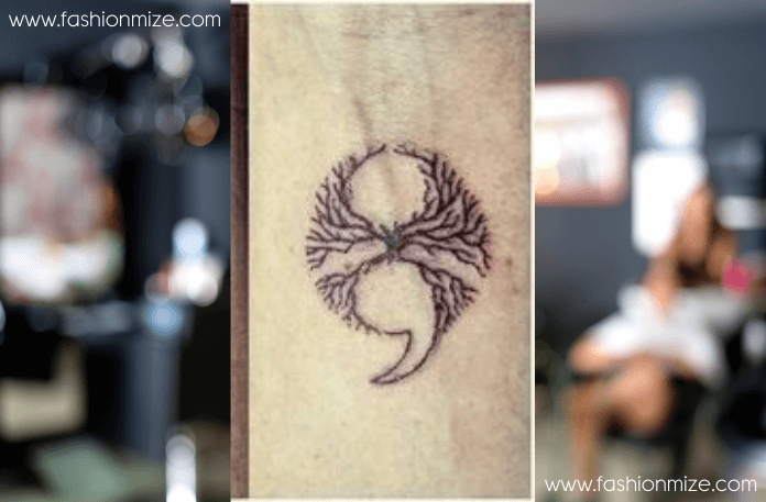 Tree of Life and Semicolon Tattoo