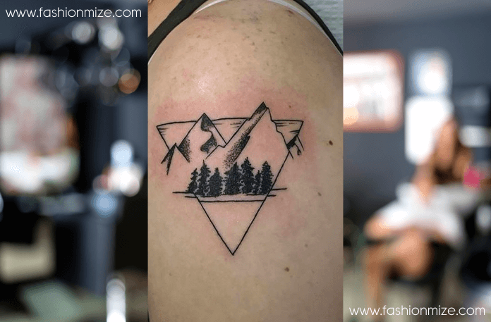 Triangle with Mountain Scene