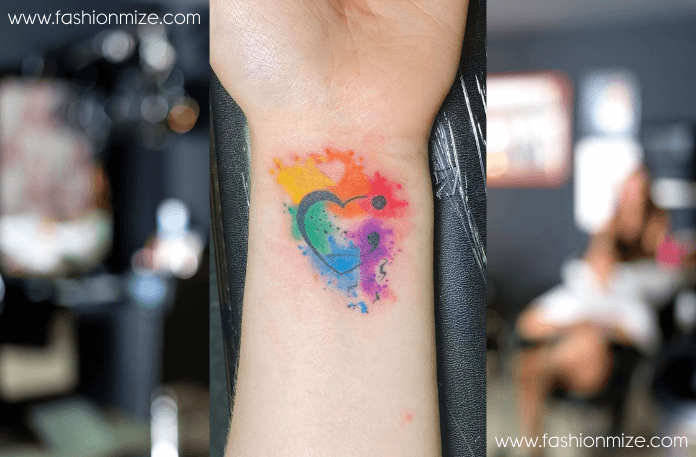 Watercolor Semicolon Tattoo