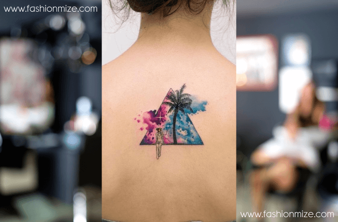 Watercolor Triangle Tattoo