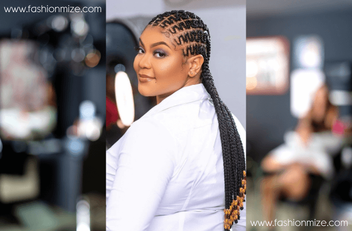 Zig-Zag Part Straight Back Braids